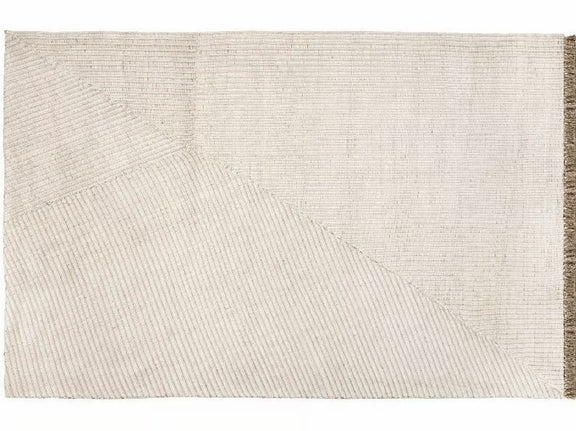 White resistant rug for living room, jute polyester handwoven, made by measure.